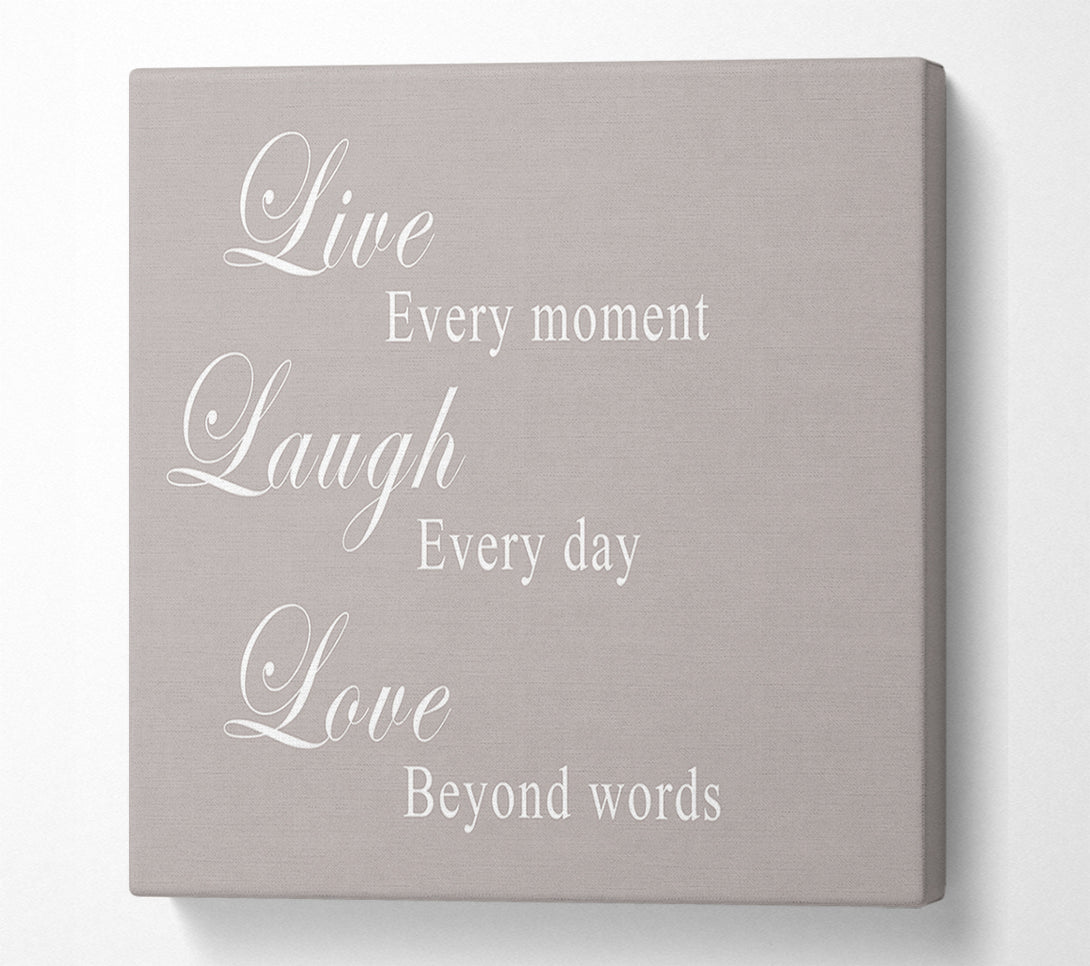  A Canvas Print of Love Quote Live Laugh Love Beige Canvas Art