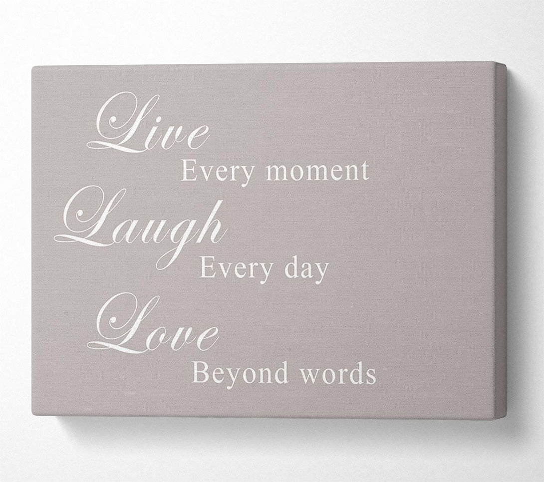  A Canvas Print of Love Quote Live Laugh Love Beige Canvas Art