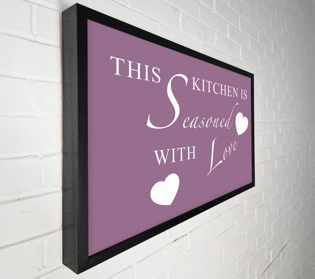  A Canvas Print of Kitchen Quote This Kitchen Is Seasoned With Love Dusty Pink Canvas Print