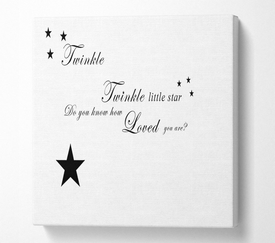  A Canvas Print of Nursery Quote Twinkle Twinkle Little Star 1 White Canvas Wall Art