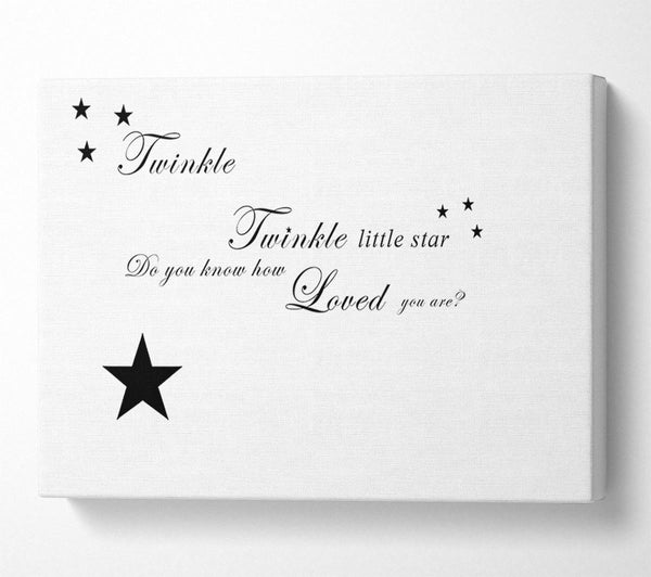  A Canvas Print of Nursery Quote Twinkle Twinkle Little Star 1 White Canvas Wall Art