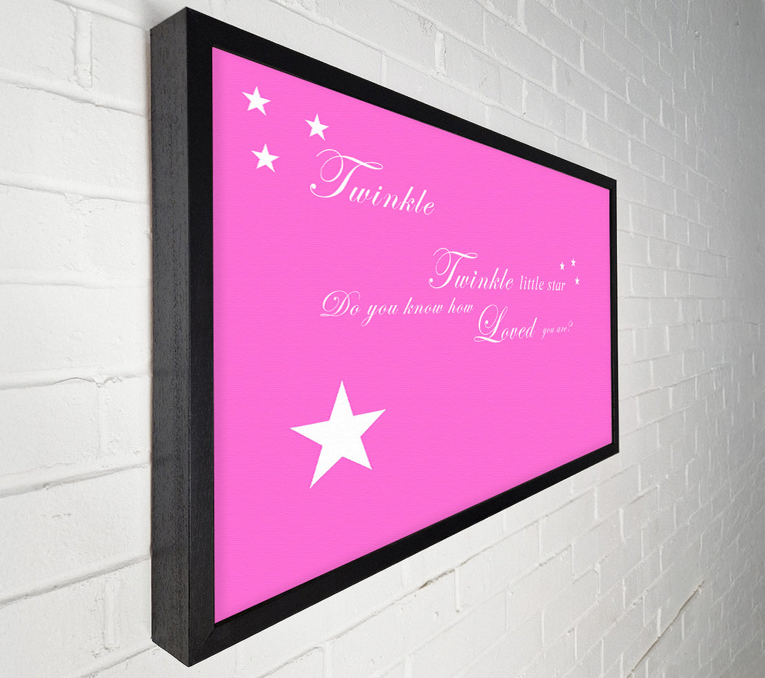  A Canvas Print of Nursery Quote Twinkle Twinkle Little Star 1 Vivid Pink Canvas Wall Art