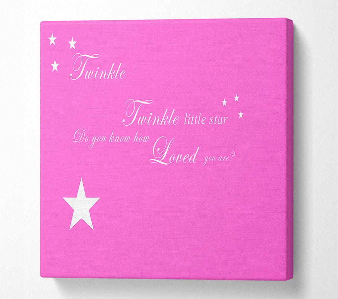 A Canvas Print of Nursery Quote Twinkle Twinkle Little Star 1 Vivid Pink Canvas Wall Art