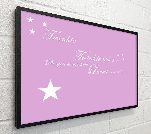 Nursery Quote Twinkle Twinkle Little Star 1 Pink