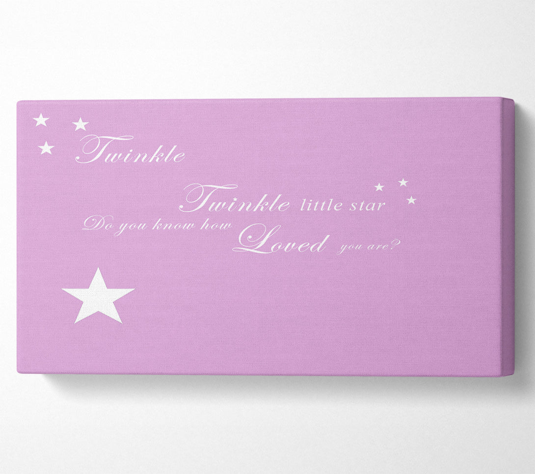  A Canvas Print of Nursery Quote Twinkle Twinkle Little Star 1 Pink Canvas Wall Art