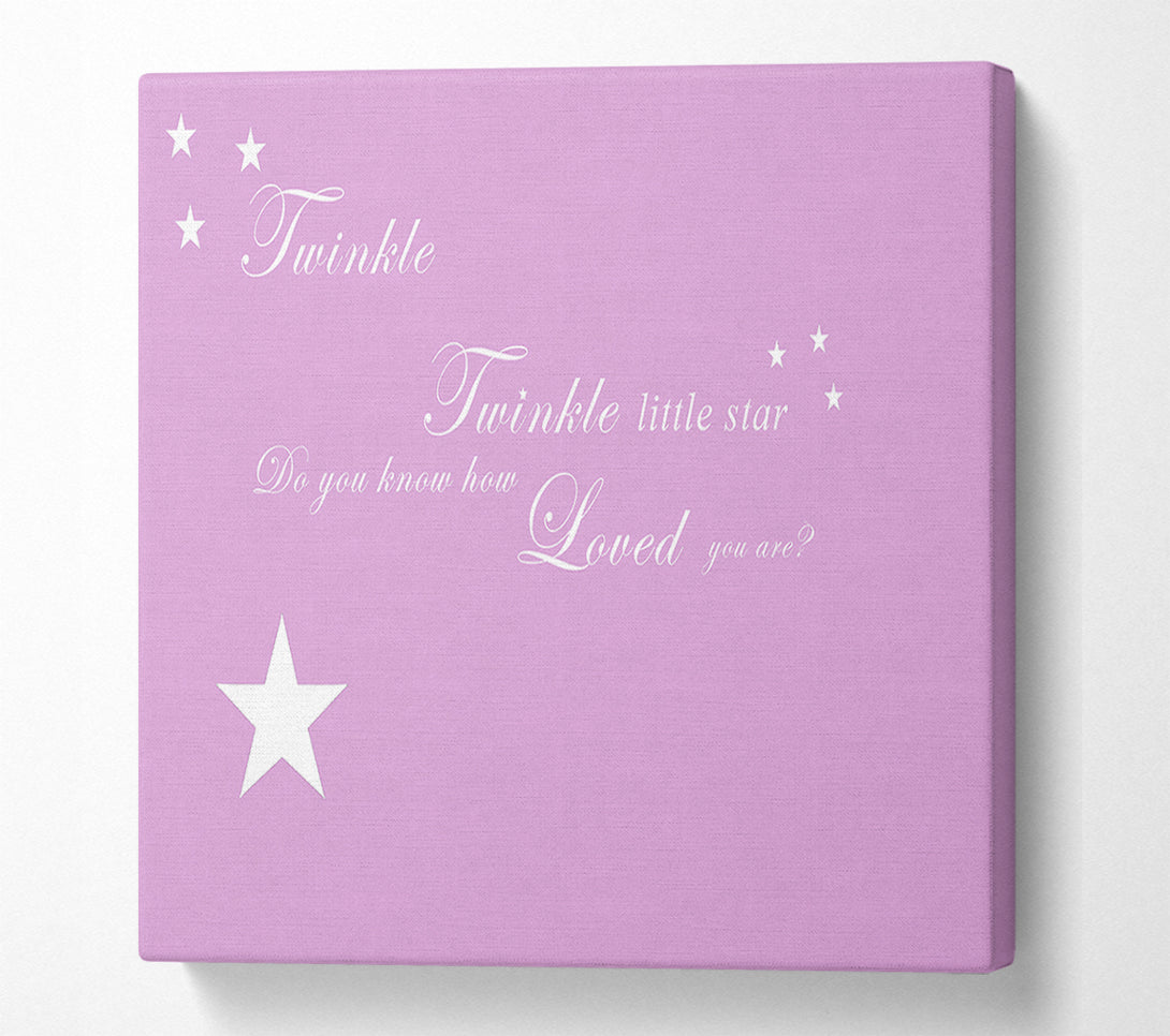  A Canvas Print of Nursery Quote Twinkle Twinkle Little Star 1 Pink Canvas Wall Art