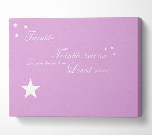  A Canvas Print of Nursery Quote Twinkle Twinkle Little Star 1 Pink Canvas Wall Art