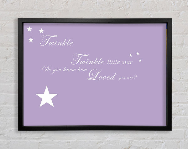 Nursery Quote Twinkle Twinkle Little Star 1 Lilac Framed Print