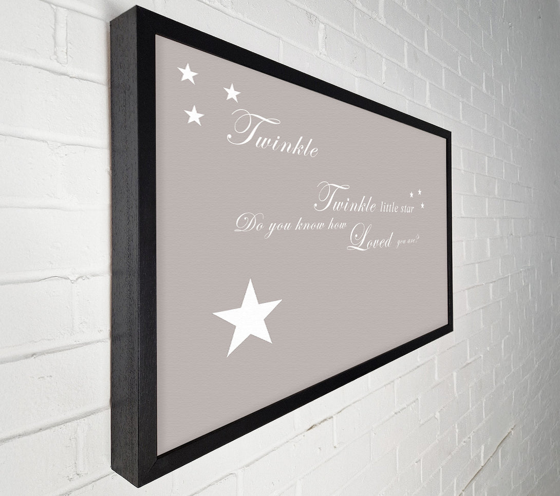  A Canvas Print of Nursery Quote Twinkle Twinkle Little Star 1 Beige Canvas Wall Art