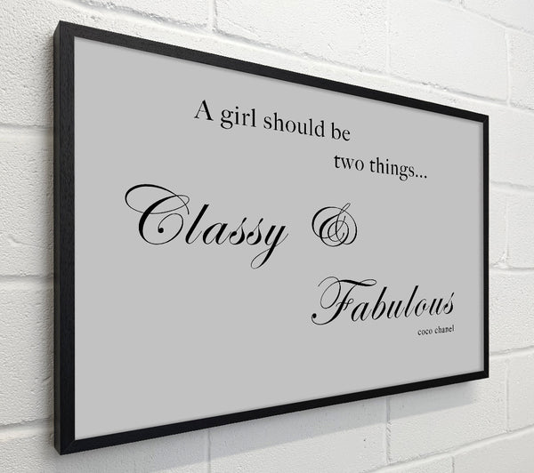 Girls Room Quote Classy n Fabulous Grey