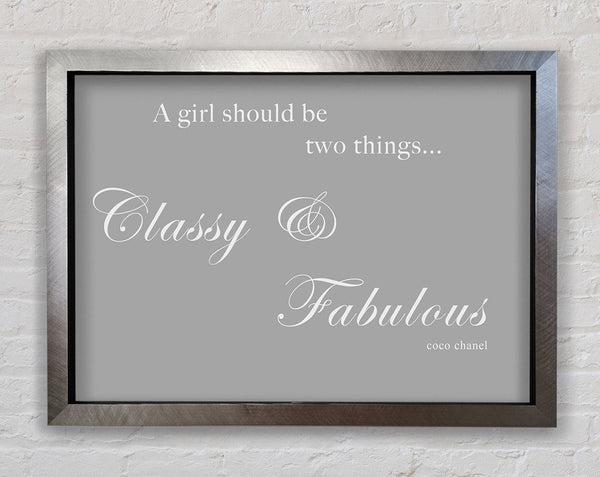 Classy n Fabulous Grey White Framed Print