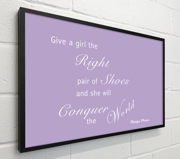 Girls Room Quote The Right Pair Of Shoes Marilyn Monroe Lilac