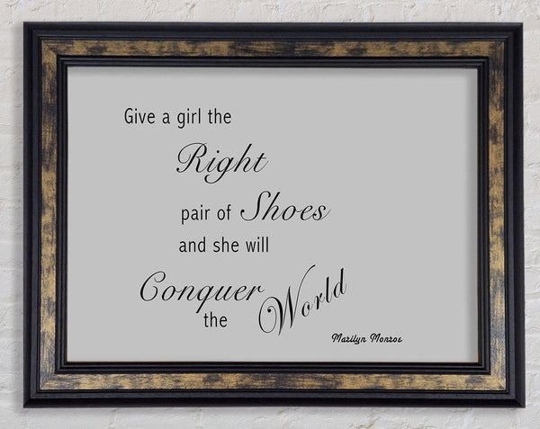 The Right Pair Of Shoes Marilyn Monroe Grey Framed Print