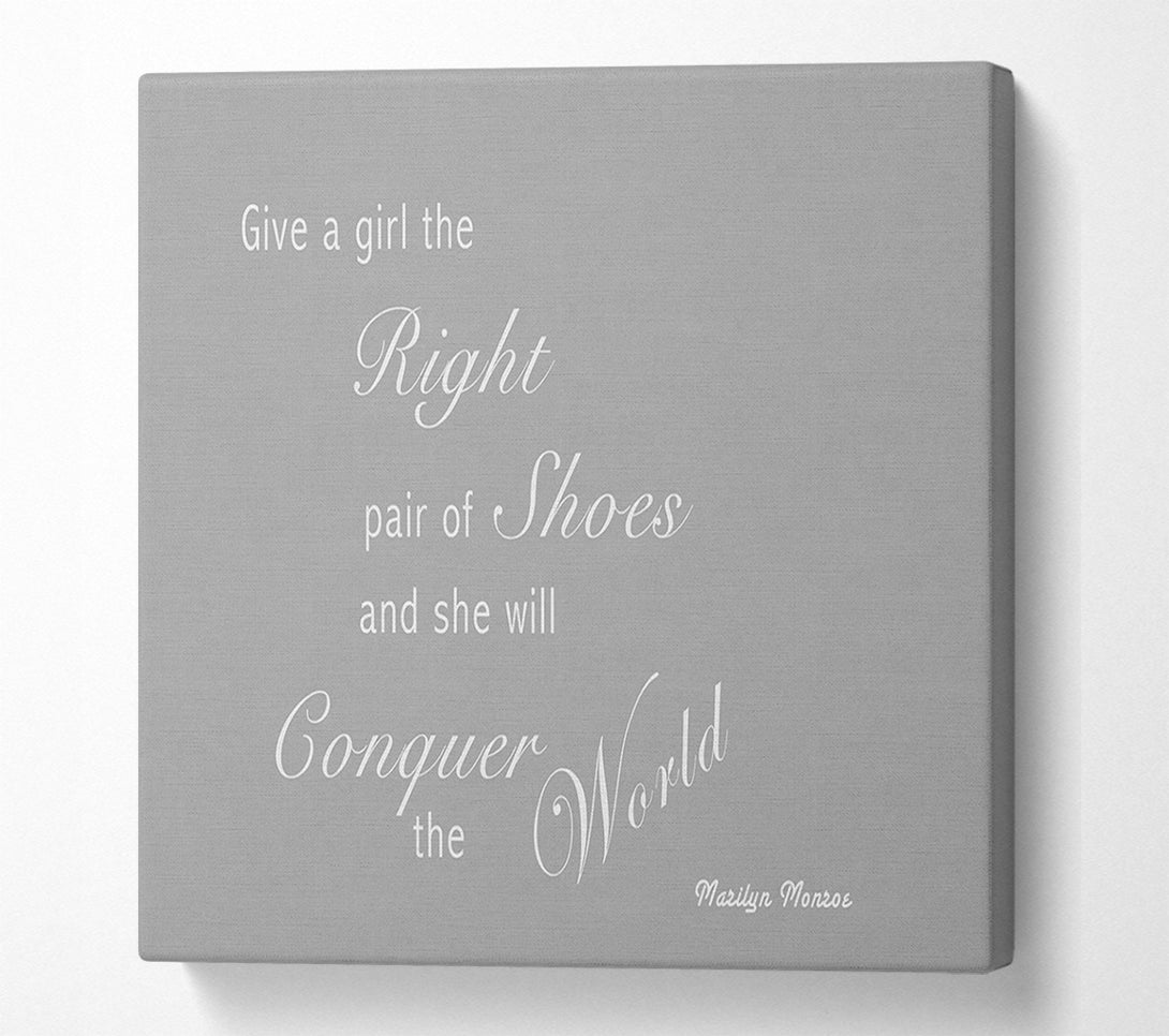  A Canvas Print of The Right Pair Of Shoes Marilyn Monroe Grey White Canvas Print