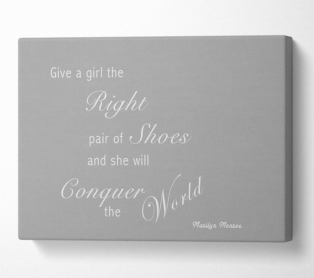  A Canvas Print of The Right Pair Of Shoes Marilyn Monroe Grey White Canvas Print
