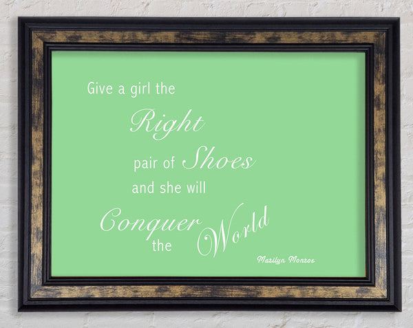 The Right Pair Of Shoes Marilyn Monroe Green Framed Print