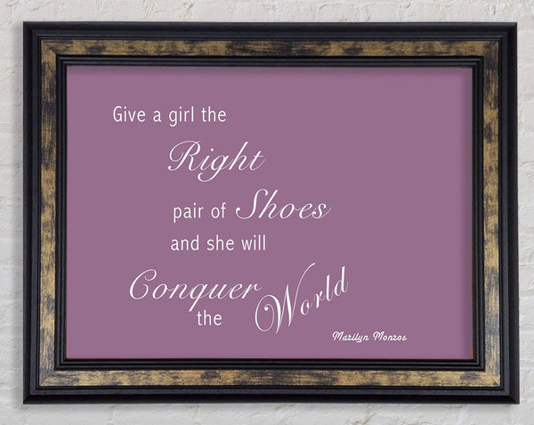 The Right Pair Of Shoes Marilyn Monroe Dusty Pink Framed Print