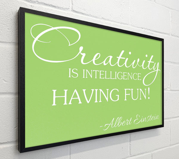 Motivational Quote Albert Einstein Creativity Is Intelligence Lime Green