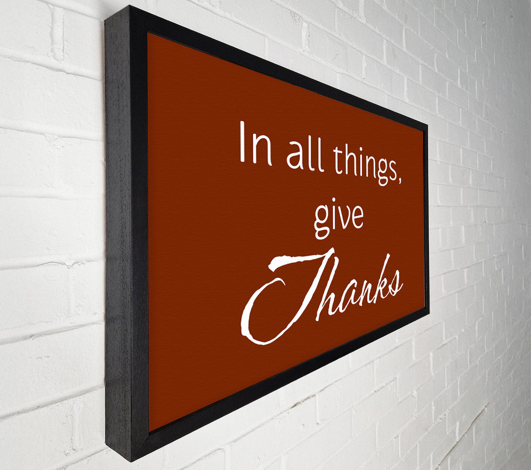  A Canvas Print of Home Quote In All Things Give Thanks Canvas Art