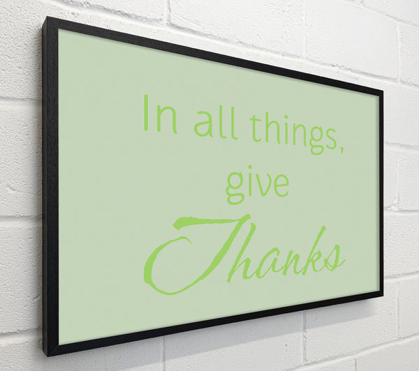 Home Quote In All Things Give Thanks Lime Green