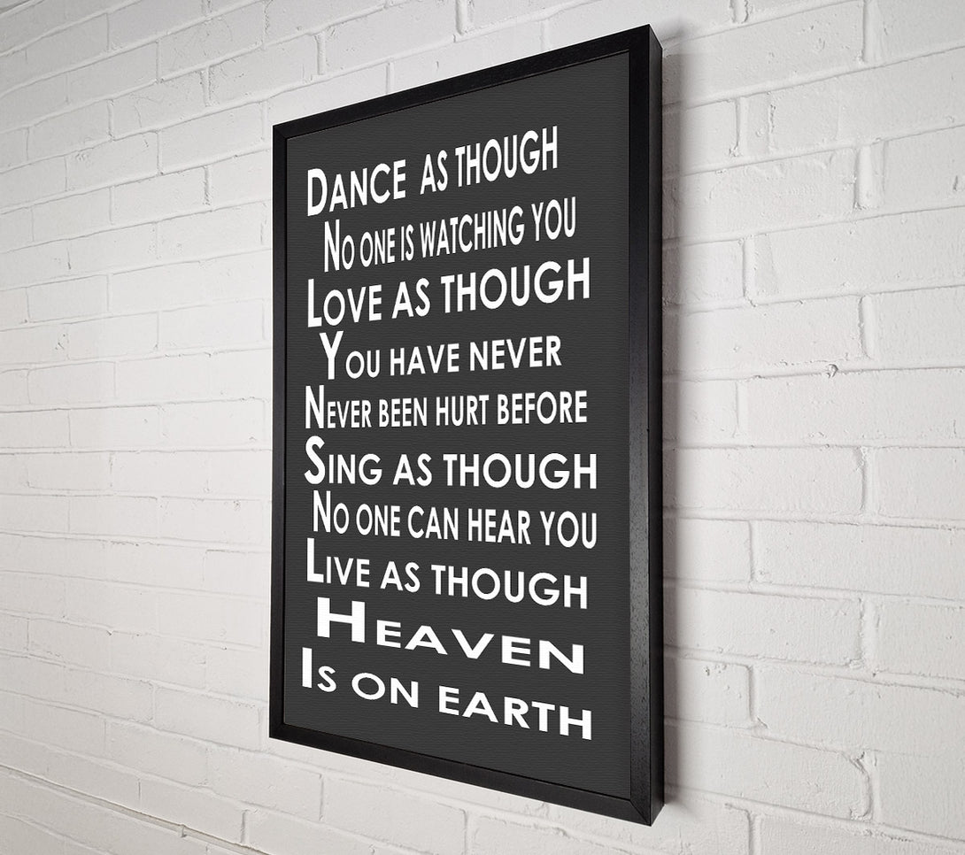  A Canvas Print of Home Quote Heaven Is On Earth Canvas Print