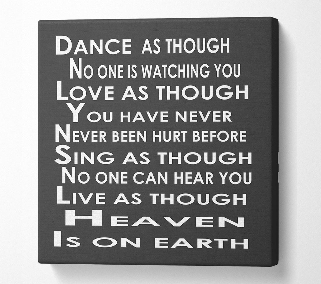  A Canvas Print of Home Quote Heaven Is On Earth Canvas Print
