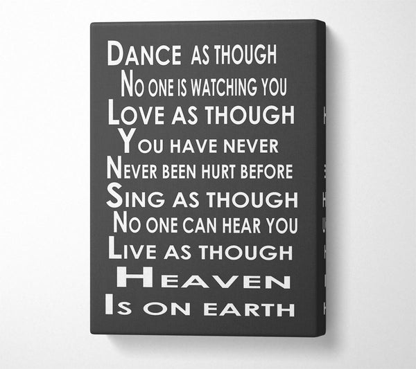  A Canvas Print of Home Quote Heaven Is On Earth Canvas Print