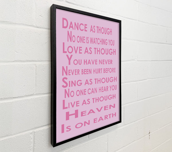 Home Quote Heaven Is On Earth Pink