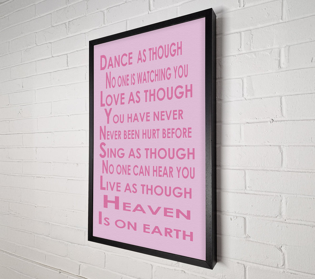  A Canvas Print of Home Quote Heaven Is On Earth Pink Canvas Wall Art