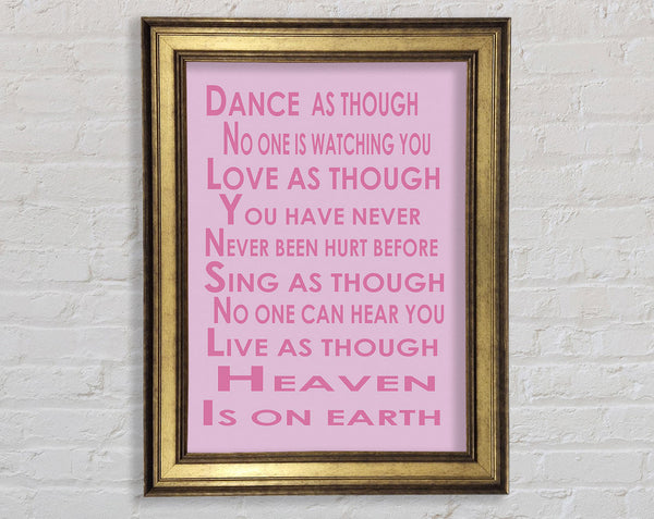 Home Quote Heaven Is On Earth Pink Framed Print