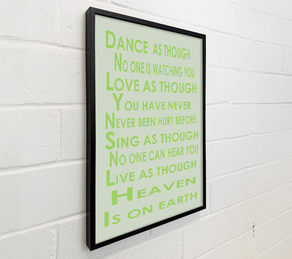 Home Quote Heaven Is On Earth Lime Green