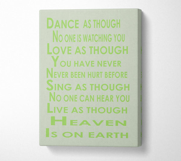 Home Quote Heaven Is On Earth Lime Green
