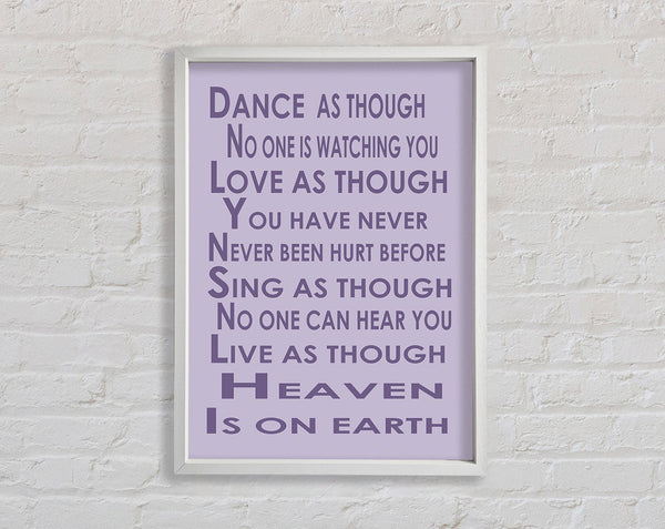 Home Quote Heaven Is On Earth Lilac Framed Print