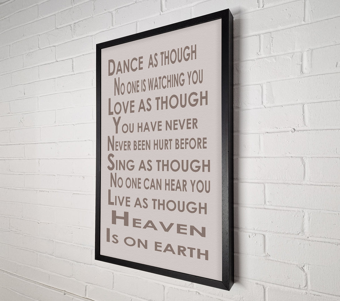  A Canvas Print of Home Quote Heaven Is On Earth Beige Canvas Art