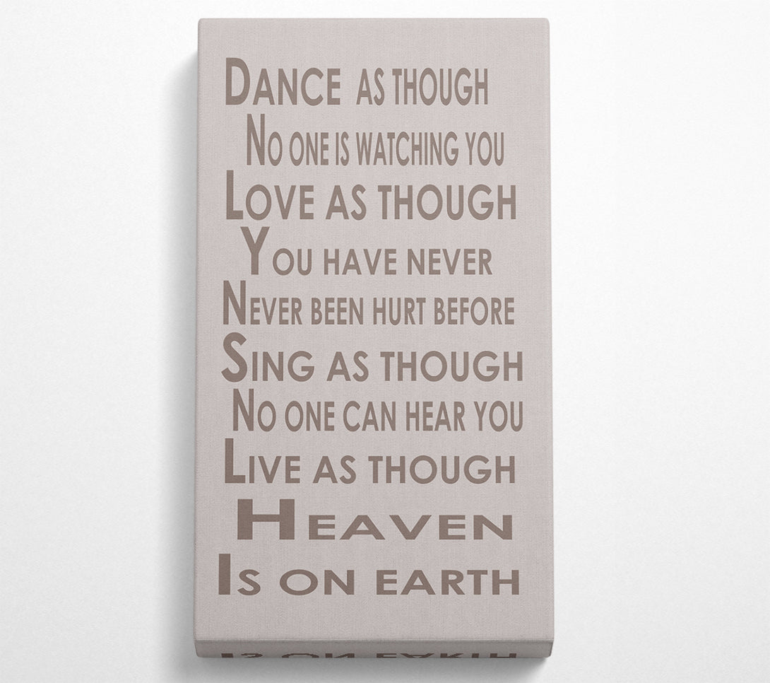  A Canvas Print of Home Quote Heaven Is On Earth Beige Canvas Art