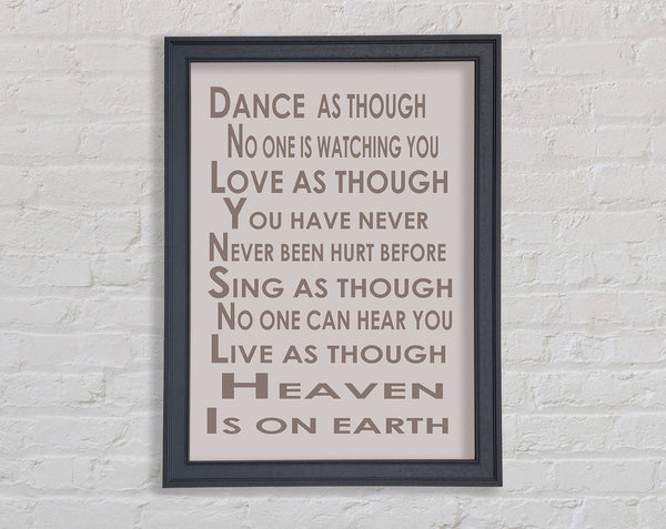Home Quote Heaven Is On Earth Beige Framed Print