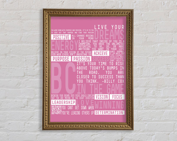 Live Your Dreams Pink Framed Print
