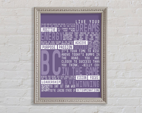 Live Your Dreams Lilac Framed Print