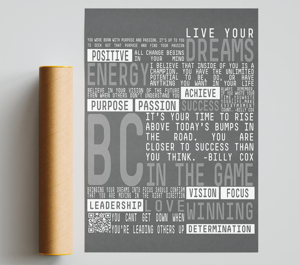 Live Your Dreams Grey Print