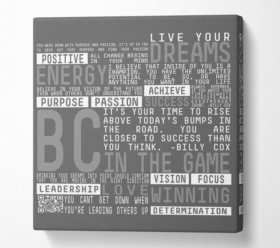  A Canvas Print of Live Your Dreams Grey Canvas Art