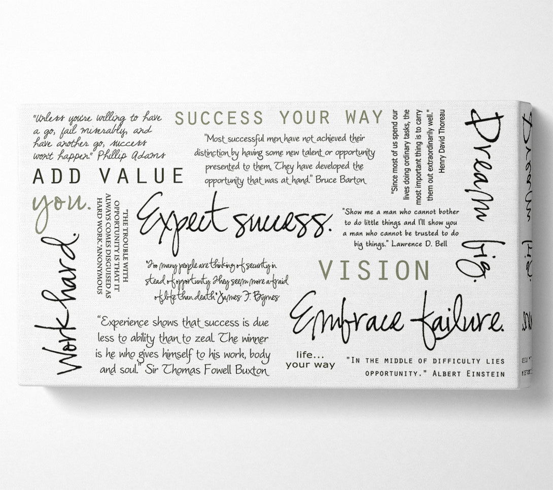  A Canvas Print of Work Hard Dream Big Expect Success Canvas Wall Art
