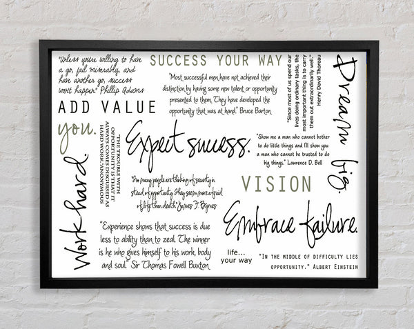 Work Hard Dream Big Expect Success Framed Print