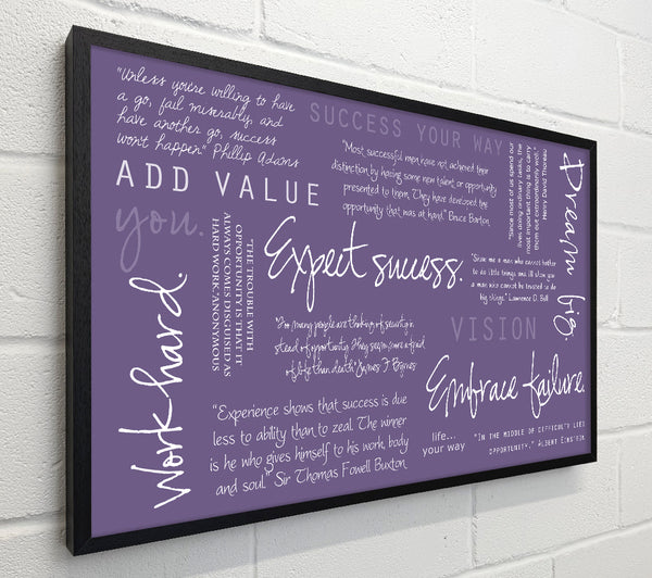 Work Hard Dream Big Expect Success Lilac