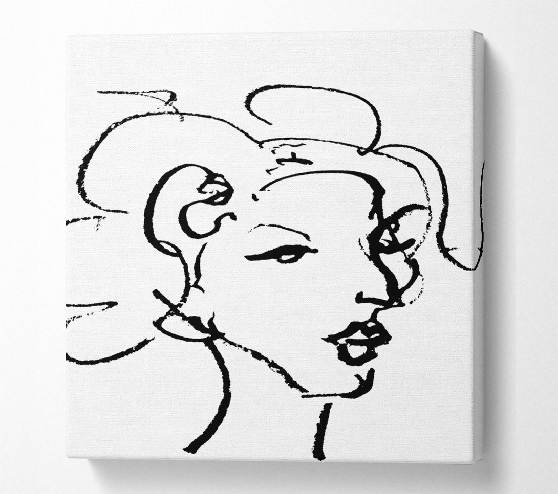  A Canvas Print of Pretty Lady Sketch Canvas Print