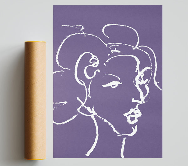 Pretty Lady Sketch Lilac Giclee Print