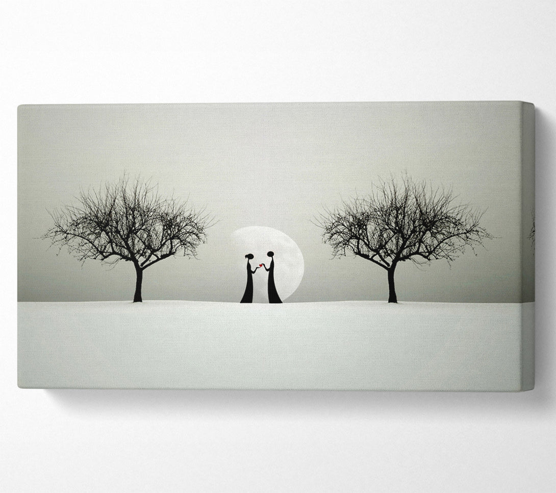  A Canvas Print of Love Between The Trees And Moon Canvas Art