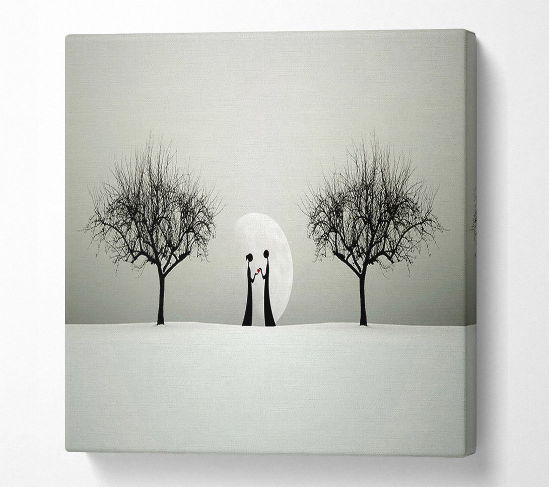  A Canvas Print of Love Between The Trees And Moon Canvas Art