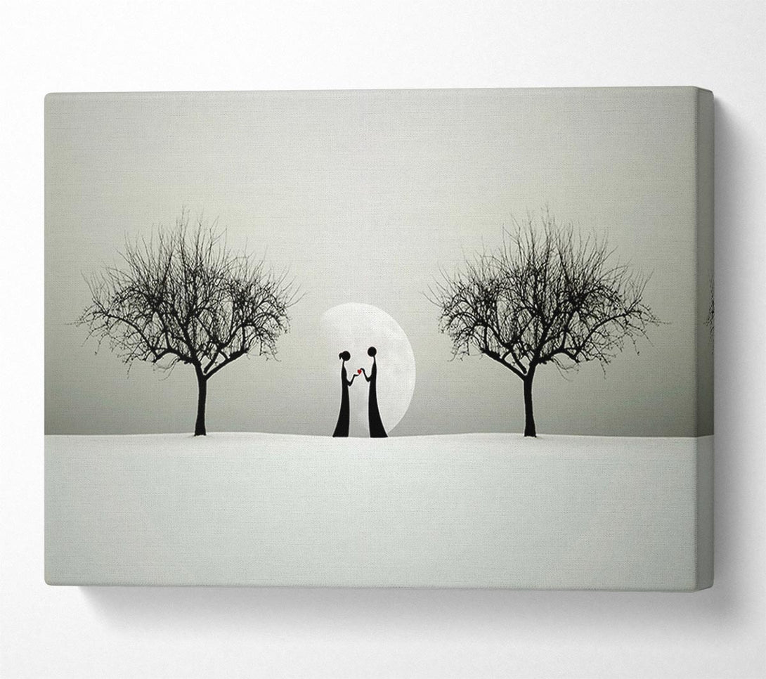  A Canvas Print of Love Between The Trees And Moon Canvas Art