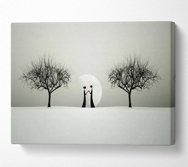  A Canvas Print of Love Between The Trees And Moon Canvas Art