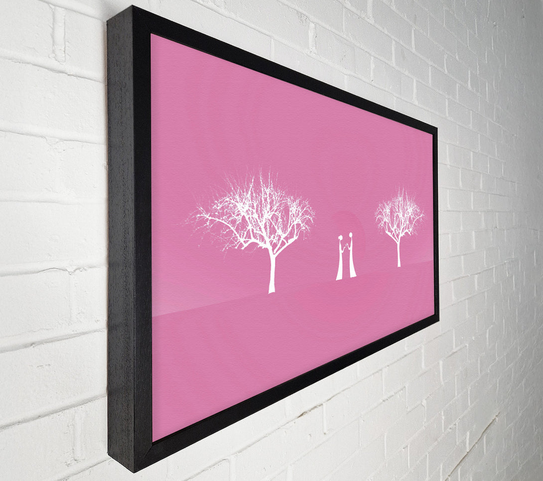  A Canvas Print of Love Between The Trees And Moon Pink Canvas Art